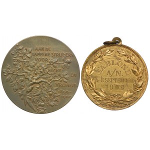 Medals, South African Paul Kruger, Boer War 1899-1900, Sweden, Gustav Adolf, Jablonec nad Nisou 1909 (2pcs).