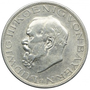Germany, Bavaria, Ludwig III, 5 marks 1914 D, Munich