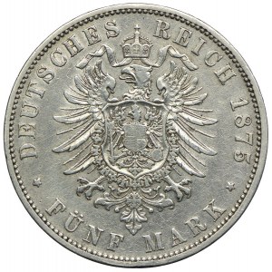 Germany, Prussia, Wilhelm I, 5 marks 1875 A, Berlin