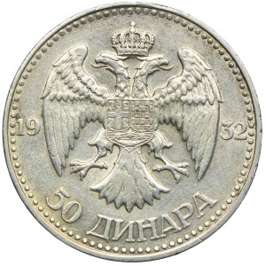 Jugoslawien, Alexander I., 50 Dinar 1932, Belgrad