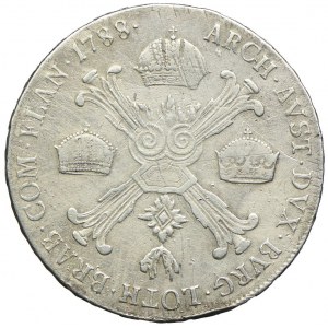 Austria, Niderlandy, Józef II, 1/2 talara 1788 A, Wiedeń