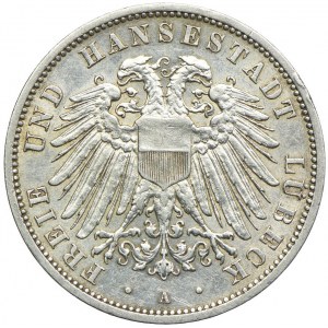 Germany, Lübeck, 3 marks 1909 A, Berlin