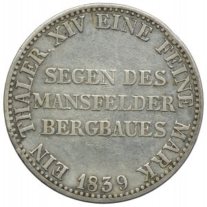 Germany, Prussia, Frederick William III, mining thaler 1839 A, Berlin