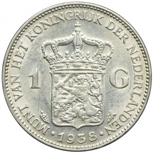 Holandia, Wilhelmina, 1 gulden 1938 Utrecht