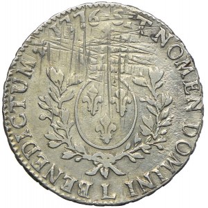 France, Louis XVI, 1 ecu 1776 L, Bayenne