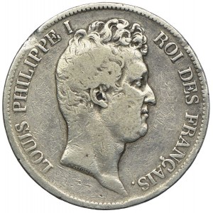 Francja, Ludwik Filip I, 5 franków 1831 D, Lyon