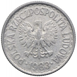 1 złoty 1983, ze znakiem Polski Walczącej