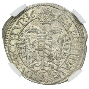 Austria, Leopold I, 3 krajcary 1665 CA, Wiedeń, NGC MS65