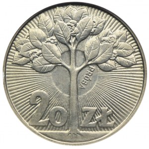 20 złotych 1973, PRÓBA, NGC MS65