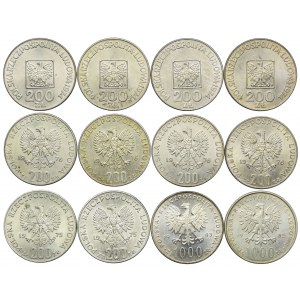 Set PRL, 200zl XXX lat PRL, Olympische Spiele, 1000zl Johannes Paul II (12 Stck.)