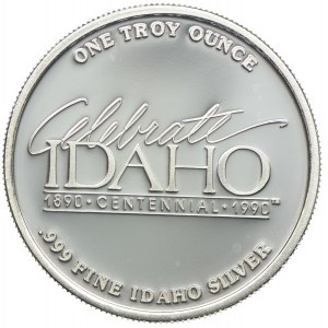 U.S., Centennial of the admission of the State of Idaho to the Union 1990, Agriculture in Idaho (farmer couple), Ag999 ounce