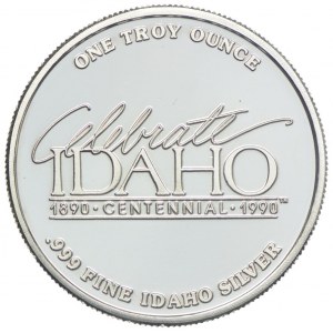 USA, Hundertjahrfeier der Aufnahme des Staates Idaho in die Union 1990, Energie in Idaho (Damm), Ag999 Unze