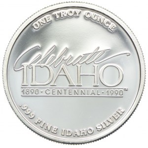 USA, stulecie przyjęcia stanu Idaho do Unii 1990, Dziedzictwo Indian (para Indian), uncja Ag999