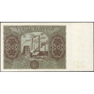 1000 złotych 1947 Ser. B, duża litera