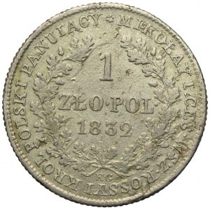 Kingdom of Poland, Alexander I, 1 zloty 1832 KG, Warsaw