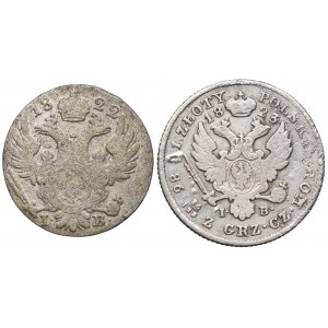 Kongress Königreich, 10 Pfennige 1822 IB, 1 Zloty 1823 IB, Warschau, (2Stk).