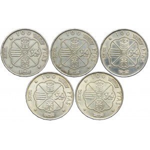 Spain, 100 pesetas 1966, 1967, 1968, 1969, 1970 (5pc).