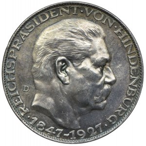 Niemcy, Republika Weimarska, medal-Paul von Hindenburg 1927 D, Monachium