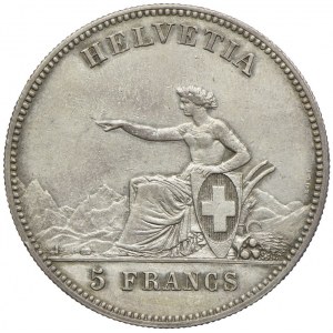 Szwajcaria, 5 franków 1863, Festiwal strzelecki w La Chaux-de-Fonds