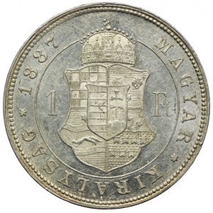 Węgry, Franciszek Józef I, 1 forint 1887 KB, Kremnica