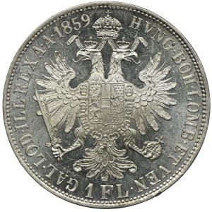 Austria, Franz Joseph I, 1 florin 1859 B, Kremnica, prooflike