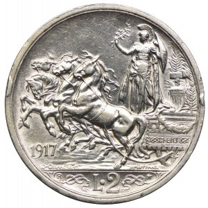 Włochy, Wiktor Emanuel III, 2 liry 1917 R, Rzym