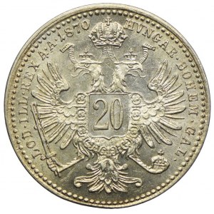 Österreich, Franz Joseph I., 20 krajcars 1870, Wien