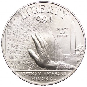 USA, 1 dolar 1994 W, West-Point, Pomnik Weteranów Wojny Wietnamskiej