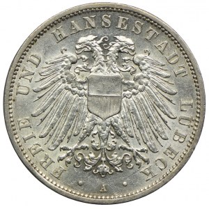 Germany, Lübeck, 3 marks 1911 A, Berlin