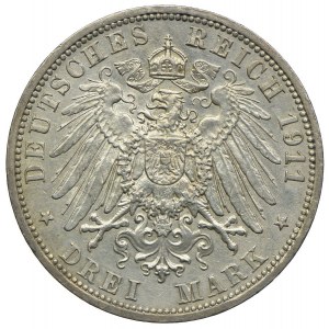 Niemcy, Lubeka, 3 marki 1911 A, Berlin