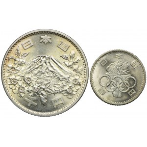 Japonia, Hirohito (Showa), 100, 1000 yen 1964, Olimpiada Tokio (2szt.)