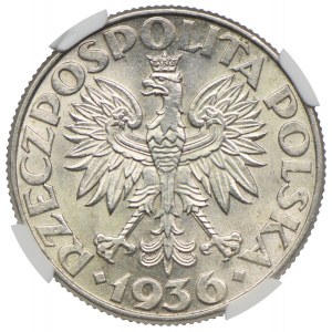 2 złote 1936, Żaglowiec, NGC MS64
