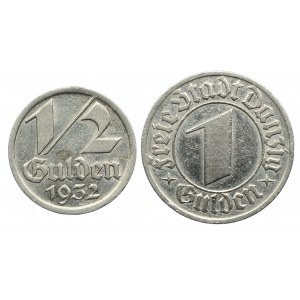 Wolne Miasto Gdańsk, 1/2, 1 gulden 1932 (2szt.)