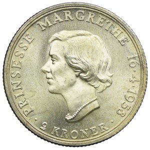Dania, Fryderyk IX, 2 korony 1958, Kopenhaga