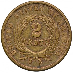 USA, 2 centy 1864 Union Shield, Filadelfia, SKRĘTKA