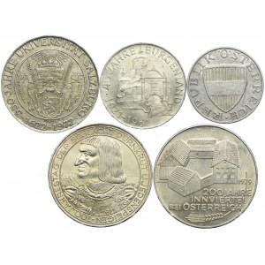 Austria, set, 10, 25, 50, 100 shillings 1957-1979 (5pcs.)