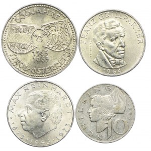 Austria, zestaw, 10, 25, 50 szylingów 1957-1973 (4szt.)