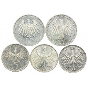 Deutschland, 5, 10 Mark 1968-1998 (5pc).