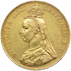 Großbritannien, Victoria, £5 1887, London