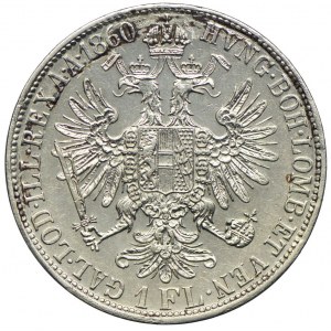 Austria, Franz Joseph I, 1 florin 1860 E, Karlsburg