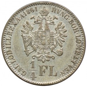 Österreich, Franz Joseph I., 1/4 Gulden 1861 B, Kremnica