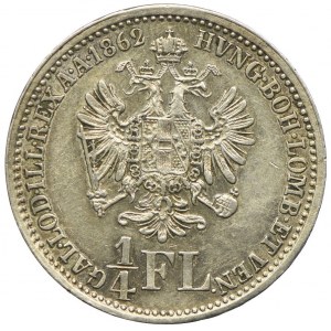 Austria, Franciszek Józef I, 1/4 florena 1862 A, Wiedeń