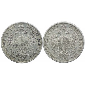 Austria, Franciszek Józef I, floren 1879, 1883, Wiedeń (2szt.)