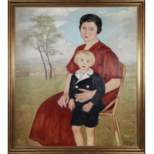 Wlastimil HOFMAN (1881-1970), Portret rodzinny - matka z synem, 1934