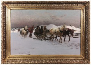 Michał Gorstkin WYWIÓRSKI (1861-1926), Zima - Powrót z polowania