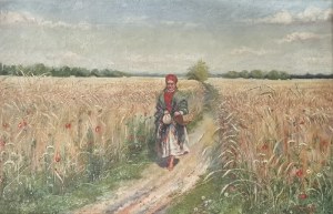 Franciszek SAWICKI, XIX / XX w., Wiejska dziewczyna wśród zbóż, 1896