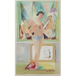 Zdzisław CYANKIEWICZ (1912-1981), Akt kobiety przy oknie [projekt dekoracji ściennej ?]
