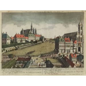 Fryderyk Bernard WERNER, (1690-1778) - wydawca, Widok Wrocławia - Ostrów Tumski od zachodu znad Wyspy Piaskowej