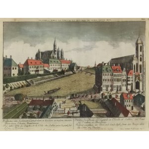 Frederick Bernard WERNER, (1690-1778) - publisher, View of Wrocław - Ostrów Tumski from the west from above Sand Island