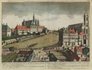 Fryderyk Bernard WERNER, (1690-1778) - wydawca, Widok Wrocławia - Ostrów Tumski od zachodu znad Wyspy Piaskowej